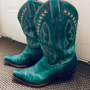 Justin blue cowboy boots size 8